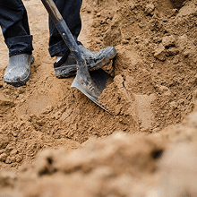 Bulk sand for construction and landscaping projects at Wilton Sand & Soil