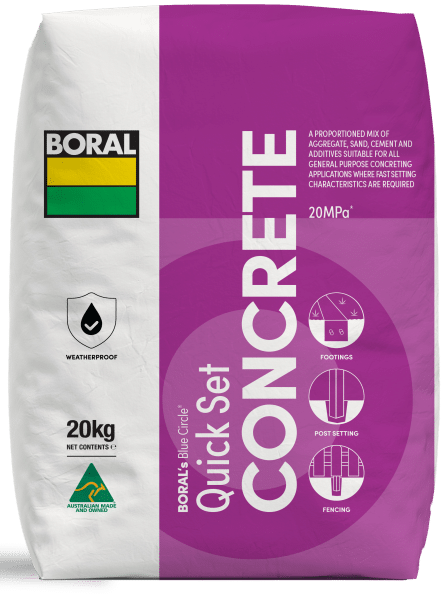 Quick set concrete mix for fence posts and repairs