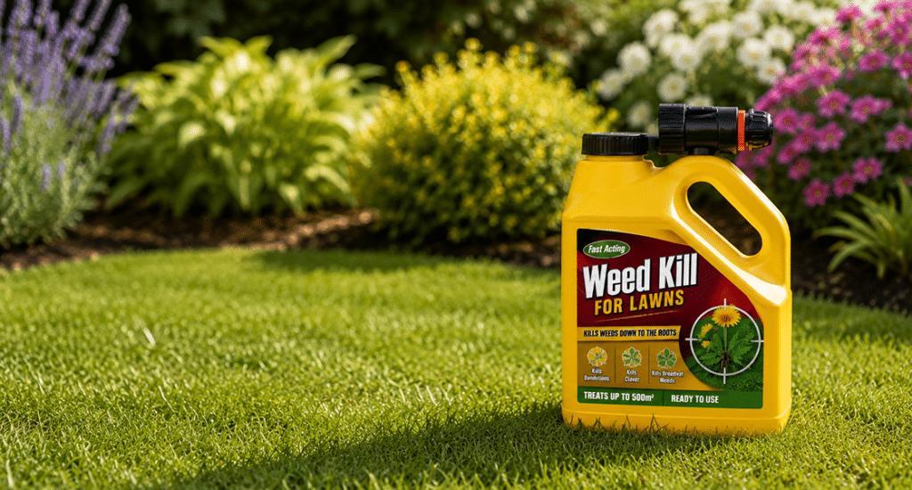 Lawn care fertilisers and weed control products
