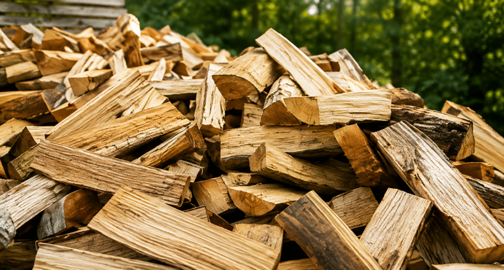 Seasoned firewood for fireplaces and fire pits