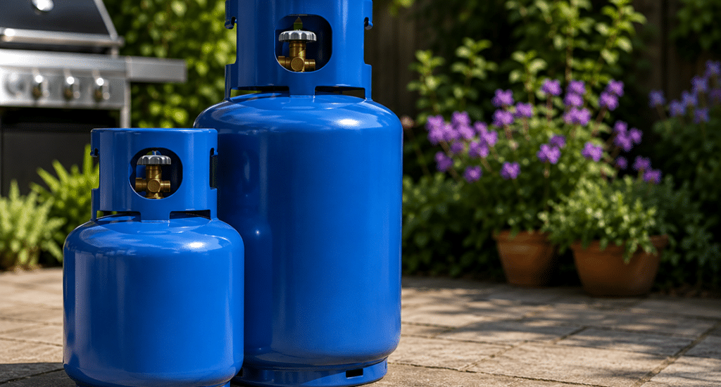 Gas bottles for barbecues and outdoor heating