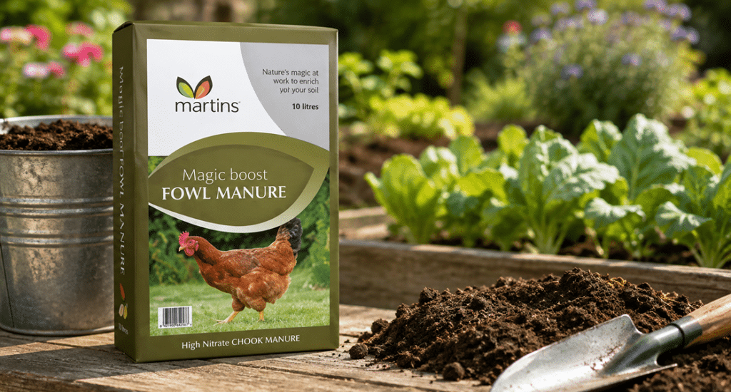 Chook poo (poultry manure) fertiliser for gardens